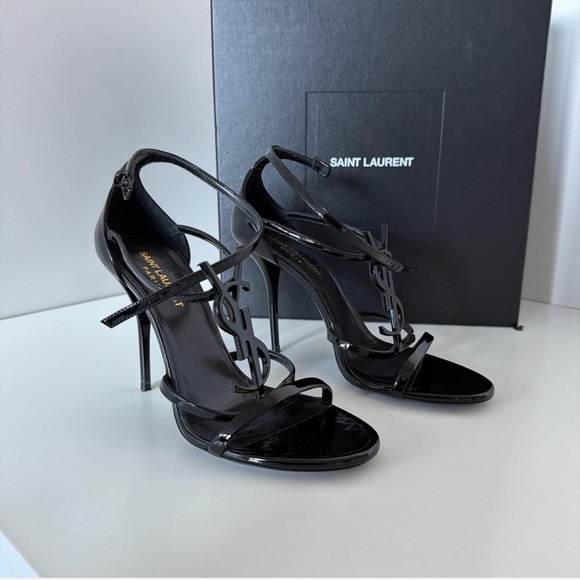 Saint Laurent Black Strappy Heels - Picture 3 of 8